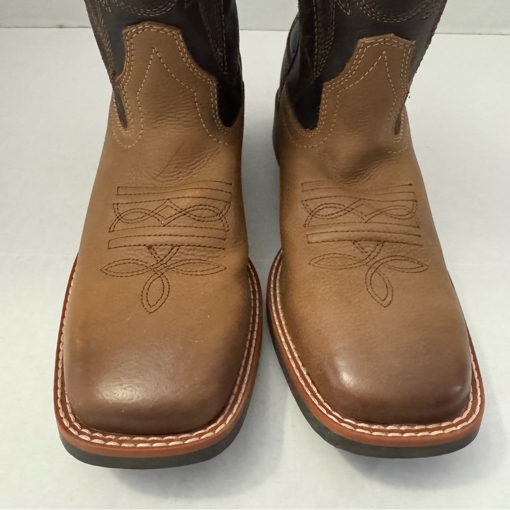 J.B. Dillon Two-Tone Brown Tan Western Boots Unisex Children’s Size 4.5 - Picture 2 of 8